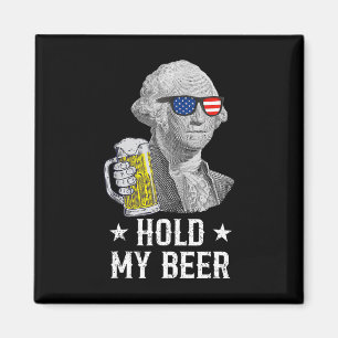 Aimant Tiens ma bière George Washington Patriote Drôle 4è