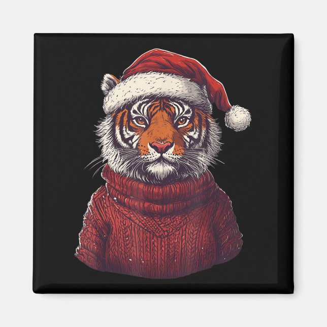 Aimant Tiger Douleur moche Noël du Père Noël (Devant)