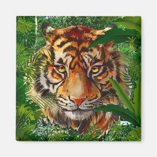Aimant Tiger - Faune Nature Jungle Gros Chats