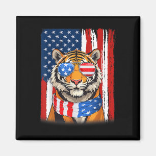 Aimant Tiger Us America Drapeau Hommes Femmes 4 juillet P
