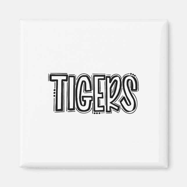 Aimant Tigers Swash Esprit Scolaire Orange Pied Noir Spo (Devant)