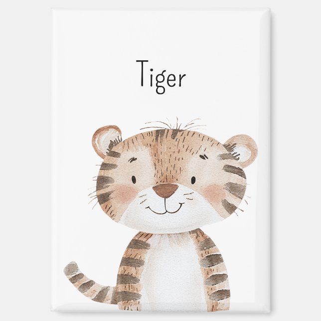 Aimant Tigre Animal Mignon Sucré (Recto)