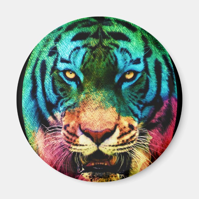 Aimant Tigre arc-en-ciel (Devant)