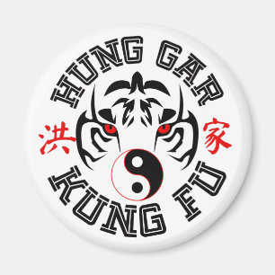 Aimant Tigre Hung Gar Kung Fu avec symbole Yin Yang
