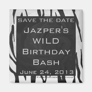 Aimant Tigre Monogramme noir et blanc