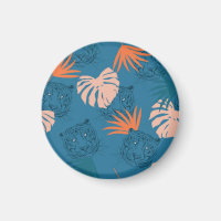 Tigres tropicaux Feuilles Bleu profond