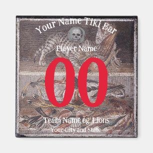 Aimant Tiki Bar numéro nom ville slogan d'état