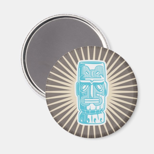Aimant Tiki Man Bleu (Recto/Verso)