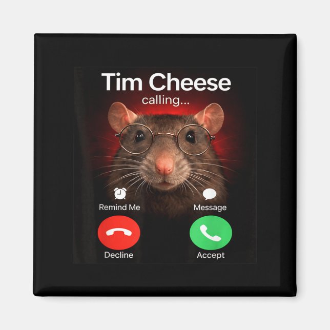 Aimant Tim Cheese appelle drôle Gen Z Brainrot Meme (Devant)