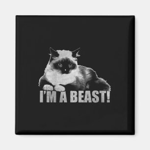 Aimant Timbre de chat graphique branché Je suis une bête