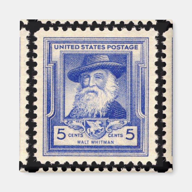 Aimant Timbre-poste commémoratif américain Walt Whitman (Devant)