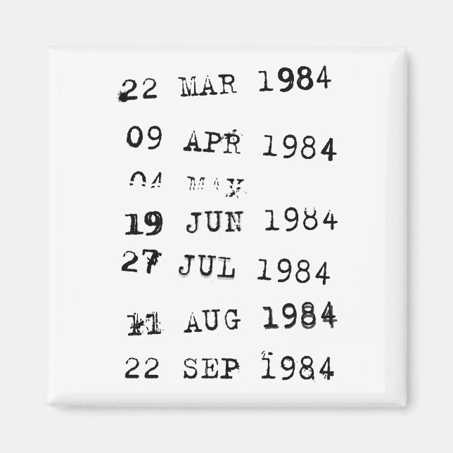 Aimant Timbres de bibliothèque Date d'échéance 1984 (Devant)