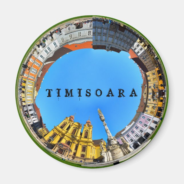 Aimant timisoara ville roumanie union carré panorama piat (Devant)