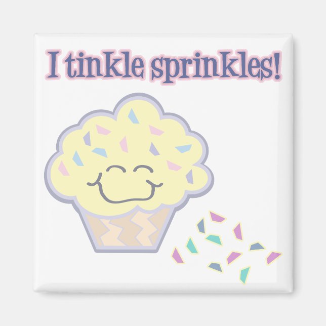 Aimant tinkle saupoudrer drôle cupcake (Devant)