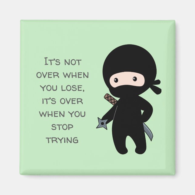 Aimant Tiny Ninja tenant la citation verte de l'étoile vo (Devant)
