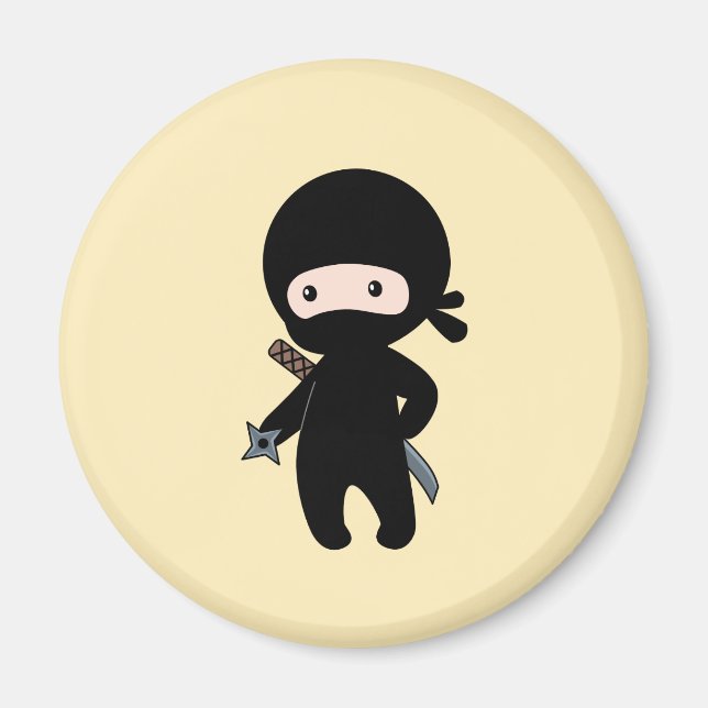 Aimant Tiny Ninja tenant l'étoile à projeter sur Jaune (Devant)