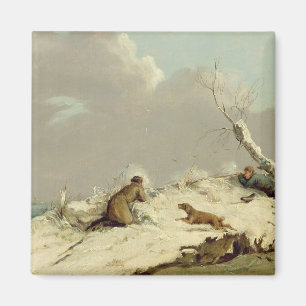 Aimant Tir de canard en hiver (huile sur la toile)