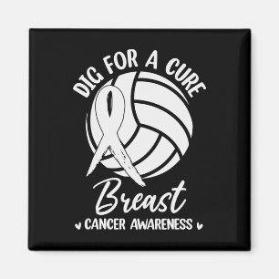Aimant Tirer Au Ribbon Cure Volleyball Cancer Du Sein Con