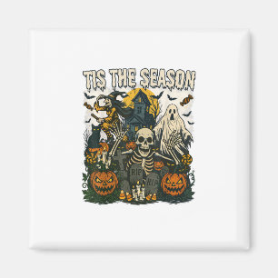 Aimant Tis Season Halloween squelette rétro vintage