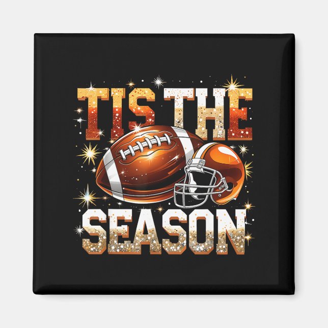 Aimant Tis The Season Football Lovers Helmet Srts Fan Gif (Devant)