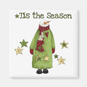 Aimant Tis the Season Snowman T-shirts et cadeaux