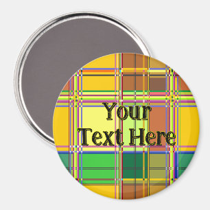 Aimant Tissu coloré des Caraïbes Madras Tartan
