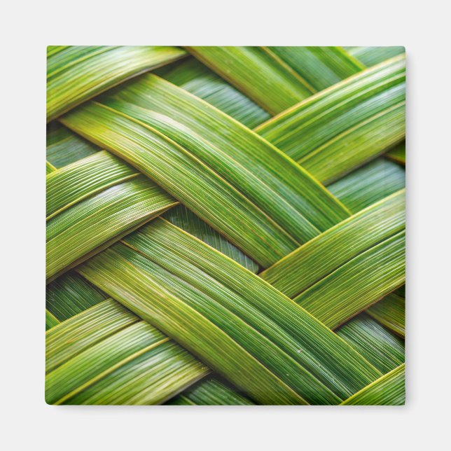 Aimant Tissu de bambou vert frais (Devant)