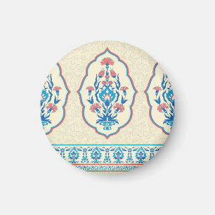 Aimant Tissu floral ethnique : Élégance transparente