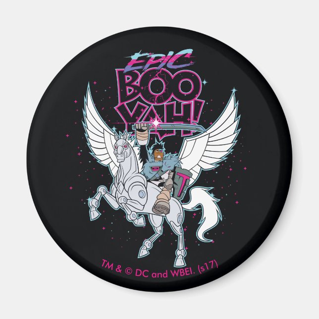 Aimant Titans Ados, allez ! | Warrior Cyborg équitation P (Devant)