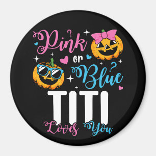 Aimant Titi rose Ou Bleu Vous Aime Cercle Bébé Citrouille