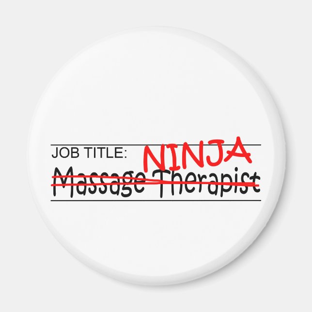 Aimant Titre de l'emploi Ninja - Thérapeute de massage (Devant)
