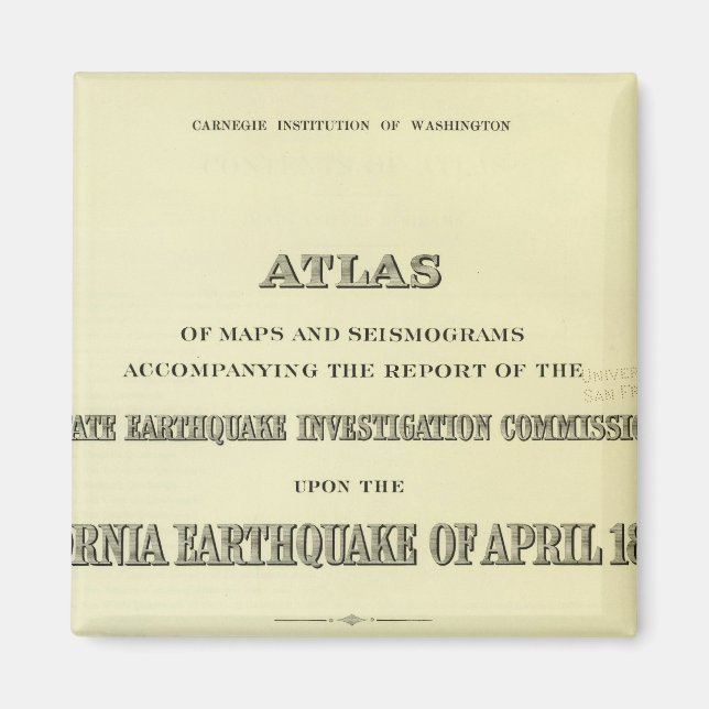 Aimant Titre Page Atlas Californie tremblement de terre (Devant)