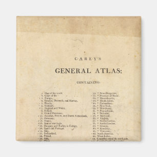Aimant Titre Page atlas général de Carey