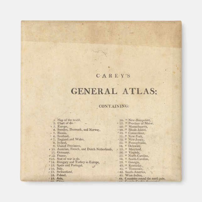Aimant Titre Page L'atlas général de Carey (Devant)