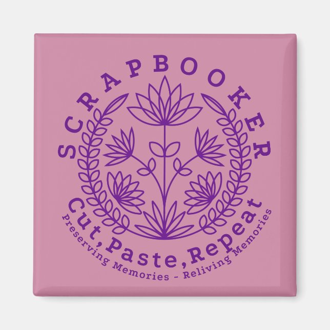 Aimant Titre : "Scrapbookers - Couper, Coller et Répéter" (Devant)