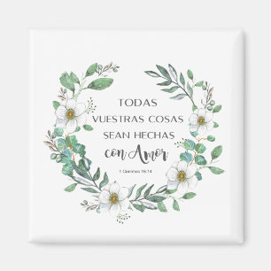 Aimant Todas vuestras cosas cosas, vers de la Bible espag