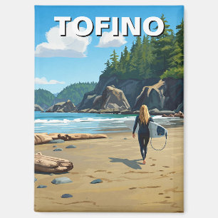 Aimant Tofino Canada Surfer sur Beach Travel
