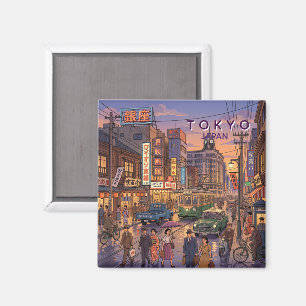 Aimant Tokyo Japon Voyage Art Vintage