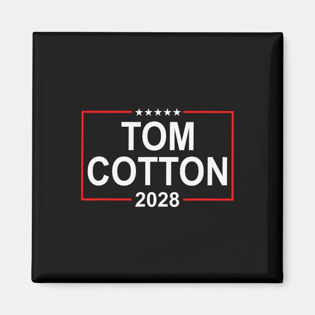 Aimant Tom Cotton Élection Présidentielle 2028 Drapeau Us (Devant)