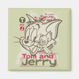 Aimant Tom et Jerry Pink et Green
