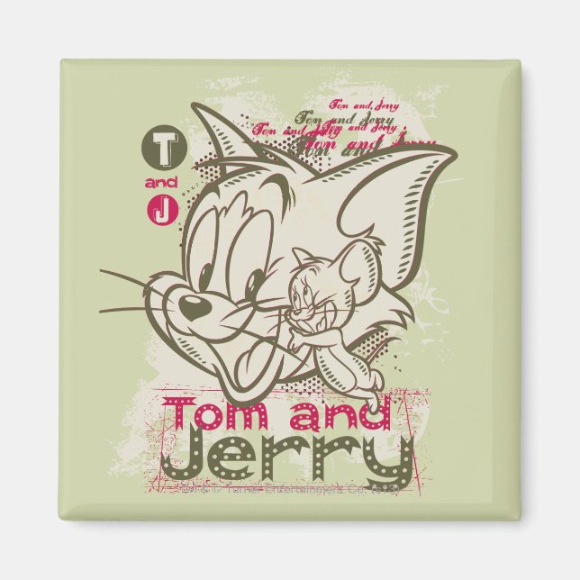 Aimant Tom et Jerry Pink et Green (Devant)