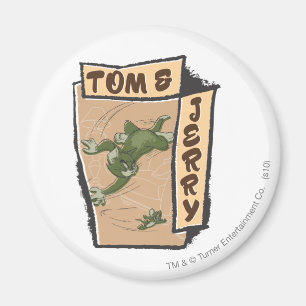 Aimant Tom et Jerry sur un canapé tan