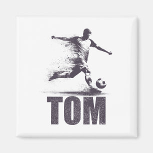 Aimant Tom Soccer Garçons Personnalisé Prénom Tom