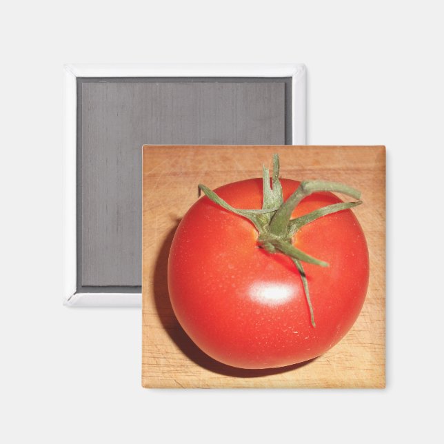 Aimant Tomate rouge entière sur la planche à découper en  (Recto/Verso)