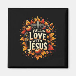 Aimant Tomber dans l'amour avec Jésus Automne Christian T