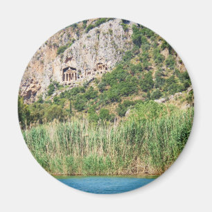 Aimant Tombes de roche de Lycian, Dalyan, Turquie