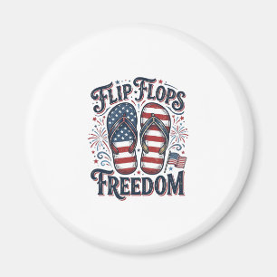 Aimant Tongs Liberté Design de T-shirt d'été patriotique_