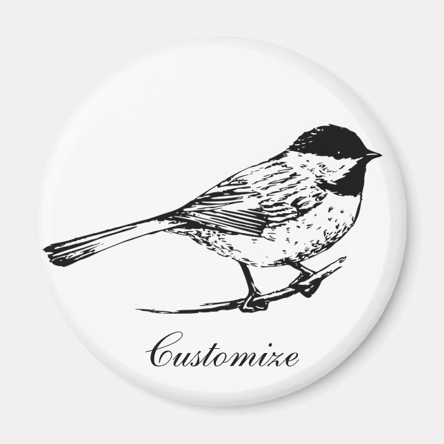Aimant Tonnerre de chickadee à calotte noire (Devant)