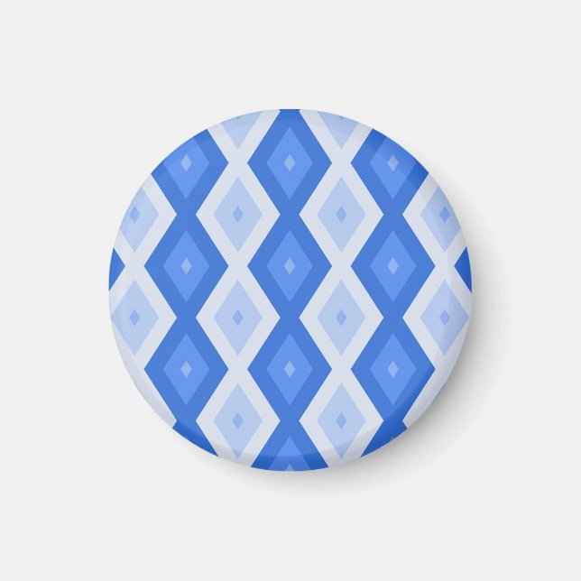Aimant Tons de motif de diamant bleu (Devant)