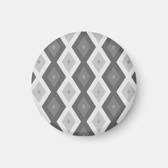 Aimant Tons de motif de diamant gris (Devant)